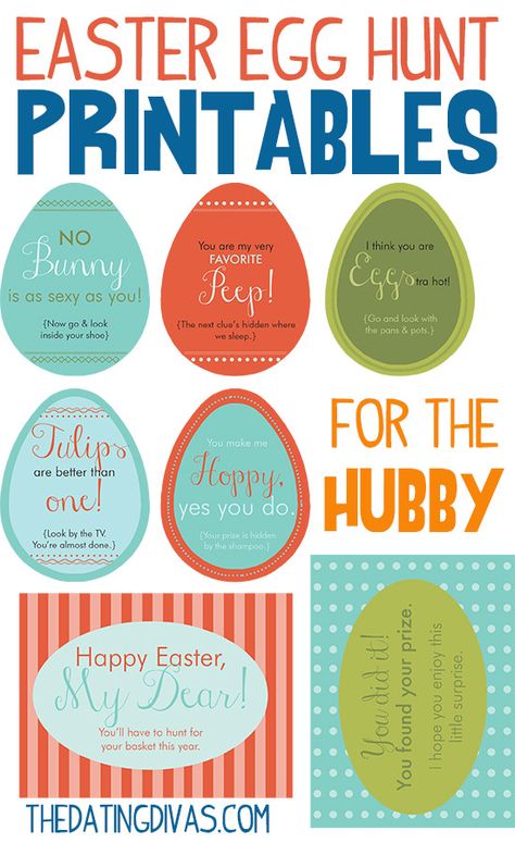 Make your man hunt for his Easter Basket this year! We have all of the free Easter Egg Hunt printables and clues already done for you.