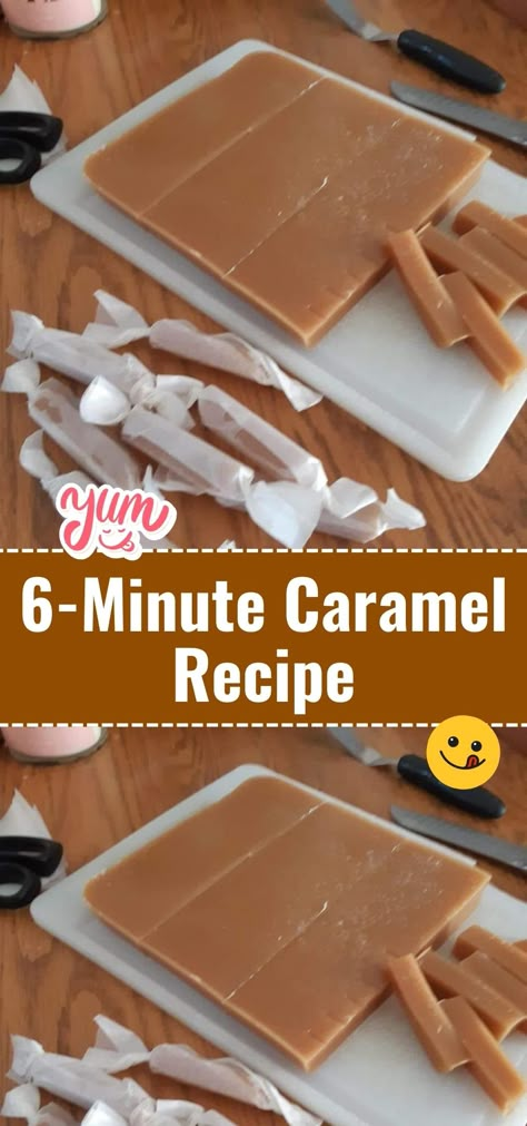 Satisfy your sweet tooth in a flash with our 6-Minute Caramel Recipe. Homemade caramel has never been easier! #CaramelSauce #SweetTreats #QuickDessert Soft Caramels Recipe, Carmel Recipe, Homemade Caramel Candy, Caramel Candies Recipe, Homemade Caramel Recipes, Caramel Recipe Easy, Easy Candy Recipes, Caramel Recipe, Caramel Fudge