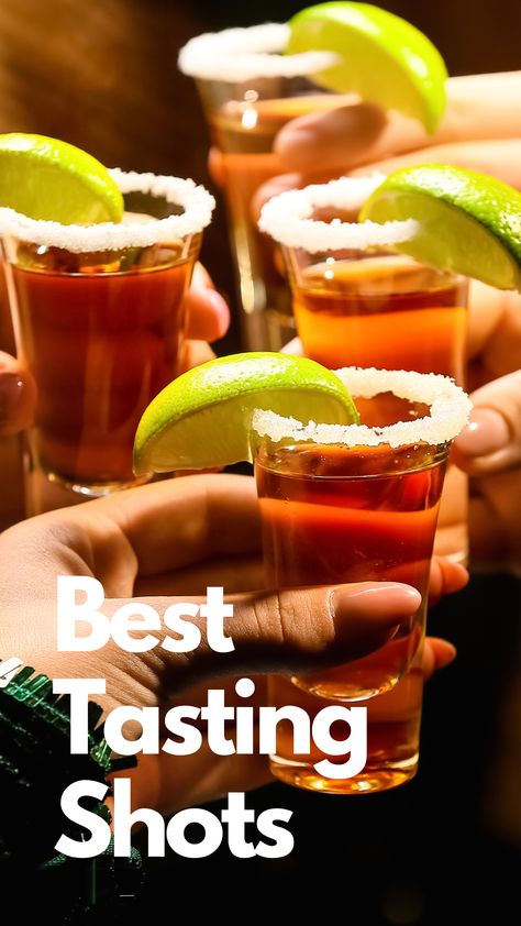 Best Tasting Shots Best Tasting Shots, Tasty Shots Recipes, Layered Shots Recipes, Liquor Shots Recipes, Good Tasting Shots, Best Shots Recipes, Alcohol Shots Recipes, Sweet Tart Shot Recipe, Flavored Shots