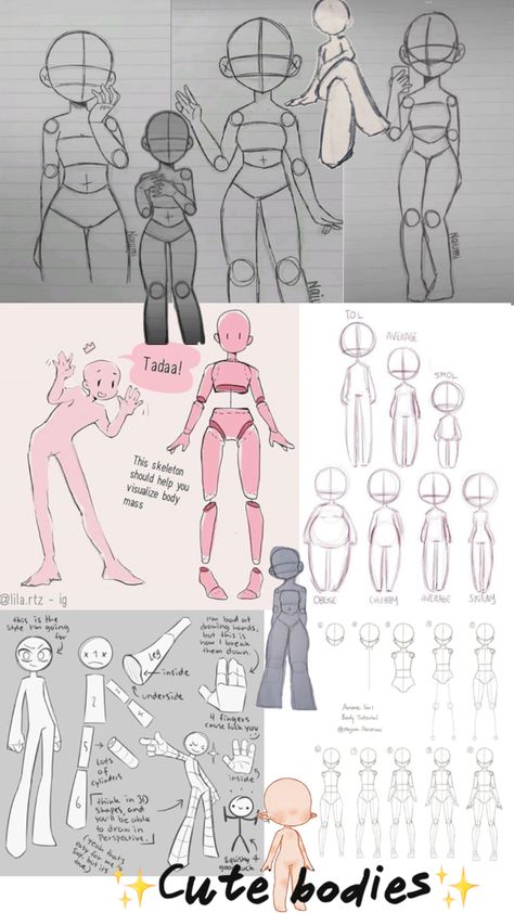 Body-how to draw a body easy How To Draw A Body From Behind, Stylized Body Drawing, How To Draw Upper Bodies, How To Draw A Boy Body Step By Step, Shape Drawing, Easy Eye Drawing, Artsy Pics, Chibi Body, Cartoon Body