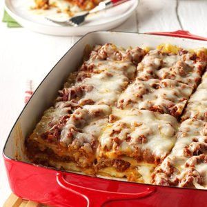 Cheesy Beef Tetrazzini Recipe: How to Make It | Taste of Home Homemade Lasagna Recipes, Classic Lasagna Recipe, Best Lasagna Recipe, Sausage Lasagna, Seafood Lasagna, Traditional Lasagna, Cheese Lasagna, Classic Lasagna, Homemade Lasagna