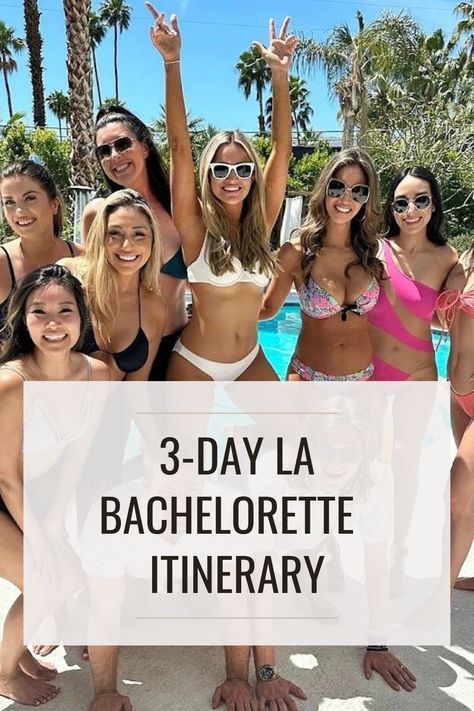 With its sunny weather, world-famous attractions, and electrifying nightlife, LA is the perfect destination for a memorable bachelorette celebration. Here's the ultimate 3-day LA bachelorette itinerary! Los Angeles Bachelorette Weekend, Los Angeles Bachelorette Party, La Bachelorette Party, Los Angeles Bachelorette, Bachelorette Aesthetic, Party Itinerary, Bachelorette Party Itinerary, Bachelorette Destinations, Girls Trips