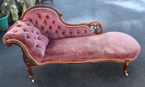 Antique Chaise Lounge, Vintage Chaise Lounge, Vintage Chaise, Pink Upholstery, Furniture Reference, Revolving Bookcase, Vintage Sofas, Heaven Can Wait, Sofas For Sale