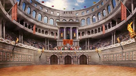 Gladiator Colosseum, Gladiator Arena, The Colosseum, Fantasy Castle, Fantasy Places, Character Design Animation, Fantasy Aesthetic, New Backgrounds, 판타지 아트