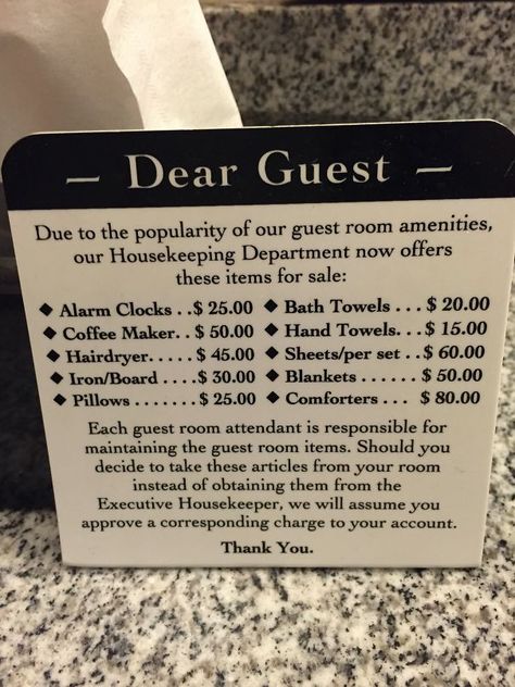 This Hotel Tired Of Guests Stealing Stuff Hotel Rules For Guests, Hotel Ideas For Guests, Hotel Turn Down Service Ideas, Hotel Hospitality Ideas, Hotel Amenities Ideas Guest Rooms Welcome Gifts, Hotel Room Quotes, Cool Hotel Rooms, Hotel Room Ideas, Airbnb Guest Rooms