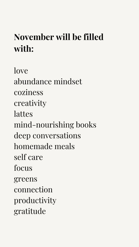 November Self Care, November Affirmations, November Motivation, November Manifestation, November Quotes Motivation, Good Affirmations, November Goals, 2023 Affirmations, November Mood