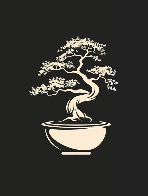 Bonsai Illustration, Bonsai Shop, Minimalistic Logo, Sports Uniform, Tree Stencil, Color Image, Bonsai Trees, Tree Leaves, Bonsai Tree