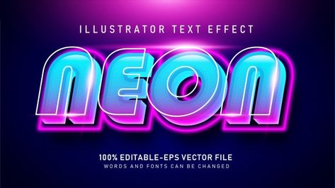 Bold neon  text style effect | Premium Vector #Freepik #vector #sale #line #light #character Neon Vector, 1980s Aesthetic, Alphabet Capital Letters, Neon Text, Text Frame, Promotional Banners, Neon Logo, Letter Vector, Lettering Typography