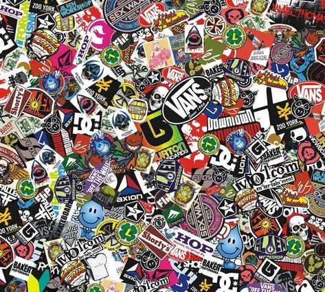 Mystery Sticker Pack, Assorted Sticker-Bombing, Funny Vinyl Stickers, Grab Bag, Blind Box, Laptop Stickers by Flinsky on Etsy Stickerbomb Wallpaper, Sticker Bomb Wallpaper, Good Phone Backgrounds, Skateboard Companies, Skate Stickers, Jdm Stickers, Sticker Bomb, Skateboard Stickers, Unique Sticker