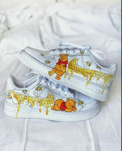 Air Force 1 Custom, Air Force 1, Winnie The Pooh, Air Force, Force, Paint, Bed, Disney, Yellow