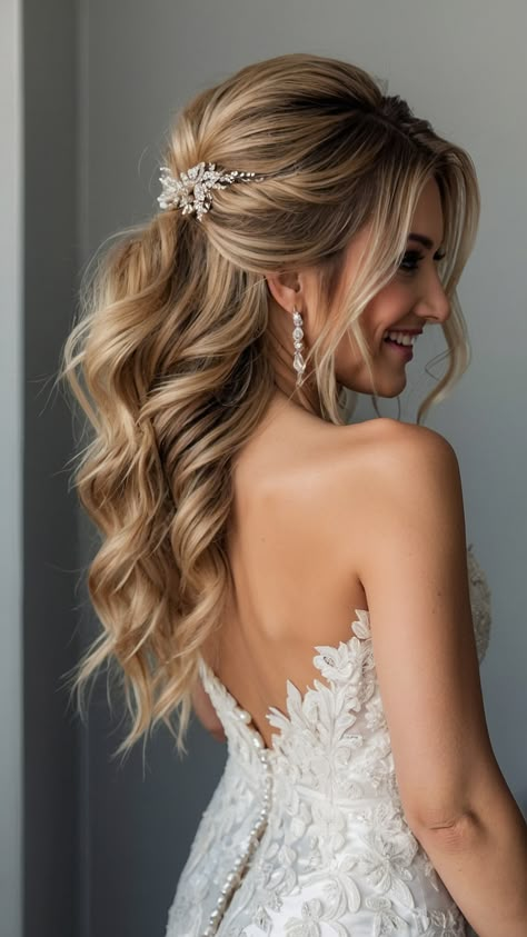 Bridal hair with fringe