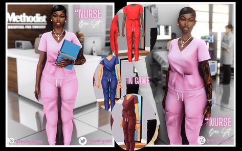 Nurse Bae | Patreon Sims 4 Nurse Scrubs Cc, Sims 4 Skills, Nurse Bae, 4 Family, Sims Baby, Sims 4 Cas Mods, Sims 4 Family, Play Sims 4, The Sims 4 Pc