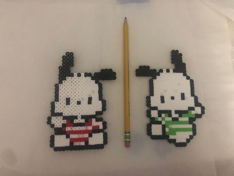 - Sanrio - Sanrio Perler Beads Pattern, Pochacco Perler Beads, Sanrio Perler Beads, Sanrio Perler Bead Patterns, Sanrio Items, Makey Makey, Perler Ideas, Pearl Beads Pattern, Perler Bead Templates