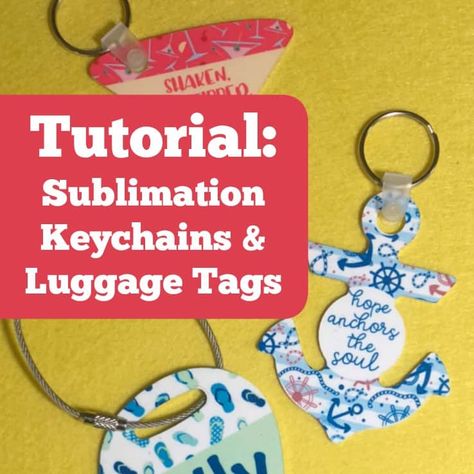 Step by step tutorial to create metal sublimation keychains using a heat press and Unisub keychain and leggage tag blanks. How To Make Chapstick, Sublimation Keychains, Family Tree Picture Frames, Christmas Toilet Paper, Wooden Monogram, Acrylic Keychains, Infusible Ink, Chapstick Holder, Some Text