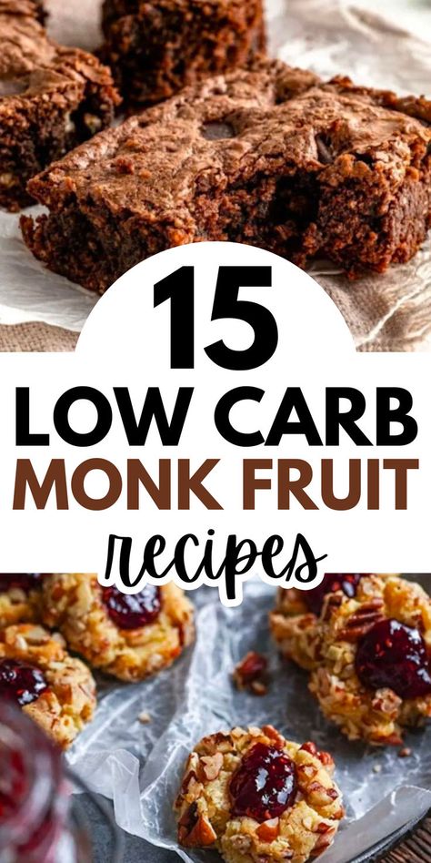 Discover the ultimate list of low carb monk fruit recipes on Erin Palinski's blog. From sugar-free frosting to keto brownies and jam thumbprint cookies, these delicious recipes use monk fruit as a natural, zero-calorie sweetener, making them perfect for satisfying your sweet tooth without raising your blood sugar. Explore the benefits of monk fruit and enjoy these guilt-free treats! Monkfruit Recipes, Monk Fruit Recipes, Recipes With Monk Fruit Sweetener, Monk Fruit Sweetener, Delicious Keto Recipes, Healthy Sweeteners, Recipes Fruit, Monk Fruit, Ketogenic Diet Meal Plan