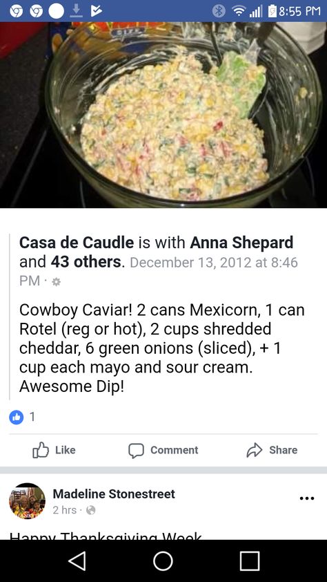 Cowboy Caviar Recipe, Cowboy Caviar, Green Onions, Cheddar, Sour Cream, Mexican Food Recipes, Salad Recipes, Sandwiches, Cowboy