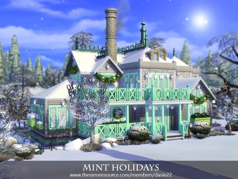 Not So Berry Mint House Sims 4, Not So Berry Mint, Mint House, The Sims 4 Lots, Jungle Adventure, Sims 1, Sims 4 Build, Cc Sims, Island Living