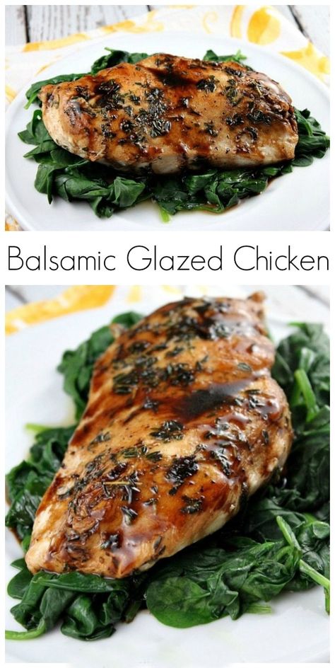 Balsamic Glazed Chicken recipe from RecipeGirl.com #easy #balsamic #glazed #chicken #recipe #RecipeGirl Pan Cooked Chicken, Balsamic Glazed Chicken, Chicken Christmas, Diner Recept, Balsamic Chicken, Glazed Chicken, Cooked Chicken, Balsamic Glaze, Poultry Recipes