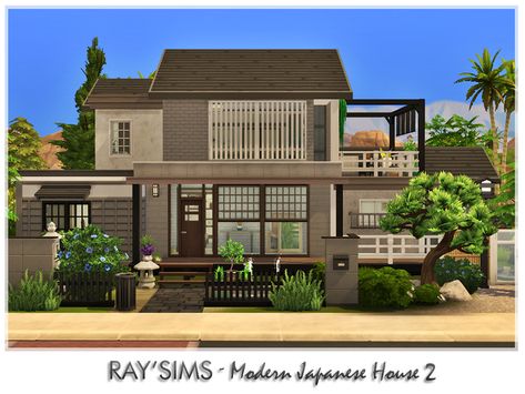 The Sims Resource - Modern Japanese House 2 Sims Japanese House, Sims 4 Japanese House Cc, Sims4 Japanese House, Sims 4 Japanese House Base Game, Japanese Style House Sims 4, Japanese Family Home Sims 4, Japanese House Plan, Sims 4 Japanese House, Modern Japanese House