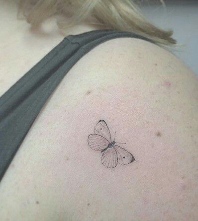 Tiny Moth Tattoo, Moth Tattoo Simple, Small Moth Tattoo, Girl Tattoo Ideas, Tiny Butterfly Tattoo, Butterfly Tattoo Cover Up, Simple Butterfly Tattoo, Butterfly Tattoo On Shoulder, Small Butterfly Tattoo