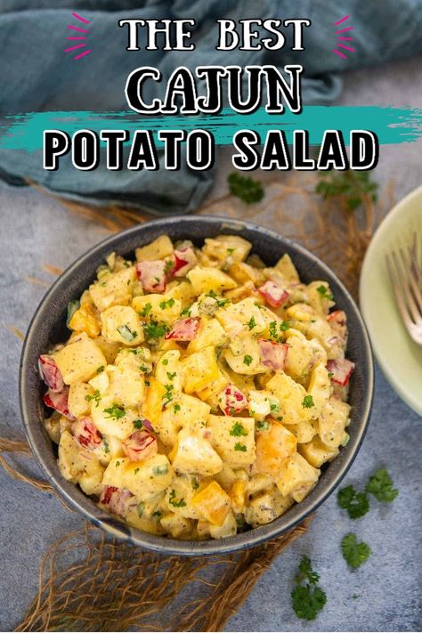 New Orleans Potato Salad, Creole Potato Salad, Shrimp Potato Salad, Indian Potato Salad, Cajun Potluck Dishes, Cajun Christmas Food, Cajun Pasta Salad, Cajun Salad, Bbq Potato Salad