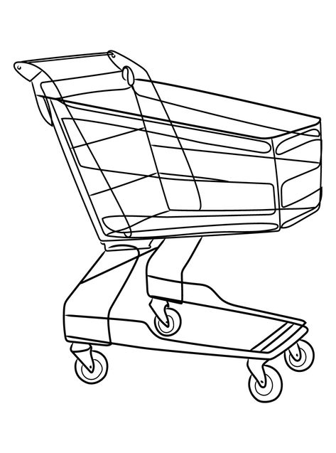 Shopping Cart - Lol Coloring Pages Shopping Cart Drawing, Line Art Coloring Pages, Line Art Coloring, Lol Coloring Pages, Lol Coloring, Art Coloring Pages, Doodle Illustration, Shopping Cart, Art Inspo