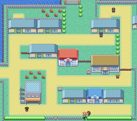 Pokémon FireRed and LeafGreen/Cerulean City — StrategyWiki, the video game walkthrough and strategy guide wiki Pokemon Towns, Pokemon Dungeon, Pokemon Fire Red, Pokémon Wallpaper, Pokemon Wiki, Pokemon Rpg, Pokemon Firered, Video Game Sprites, Pixel Art Pokemon