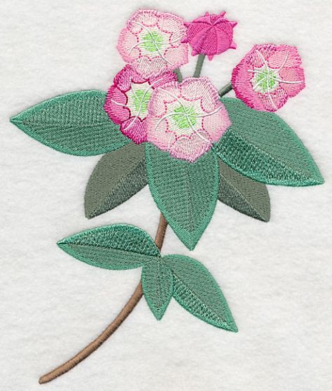 Mountain Laurel Flower, Laurel Flower, Mountain Laurel, Soldering, Embroidery Flowers, Trees To Plant, Table Linens, Towels, Embroidery Designs