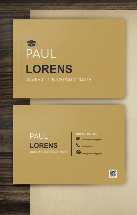 We know that there are a lot of students who want to have a decent Student Business Card. So, we decided to create one that would look nice and modern at the same time. Student Business Cards, Google Business Card, Corporate Signage, Student Card, Restaurant Business Cards, Examples Of Business Cards, Hairstylist Business Cards, Restaurant Business, Visiting Card Design