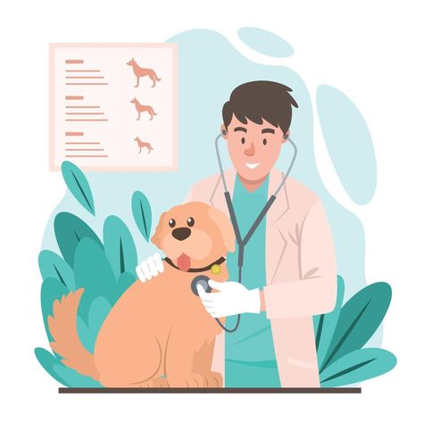 Veterinarian Aesthetic Drawing, Cute Veterinarian Drawings, Vet Illustration, Vet Clipart, Veterinary Aesthetic, Vet Stickers, Veterinarian Aesthetic, Doctor Of Veterinary Medicine, Veterinary Doctor