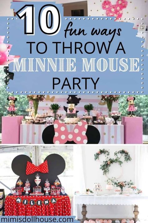 Celebrate your birthday with a some adorable Minnie Mouse ideas! Minnie Mouse Party Theme: 10 Stylish Minnie Mouse Parties. Does your little sweetheart love Minnie Mouse? Is a Minnie Mouse party theme right up your alley? There is nothing quite like a Minnie Mouse Party. We have some Mouska-tasic Minnie Mouse parties to share. #minniemouse #disney #holiday #party #parties #partyideas #mickeymouse #girl #kids #birthday #craft #diy Minnie And Mickey First Birthday Party, Mickey Minnie Birthday Party Decorations, Simple Minnie Mouse Party Decorations, Minnie Tea Party Birthday, Minnie Mouse Birthday Party Ideas 3rd Decorations, Minnie Mouse Birthday Games, Minnie Mouse Birthday Party Ideas 4th, Minnie Mouse Party Games, Mini Mouse Birthday Decoration