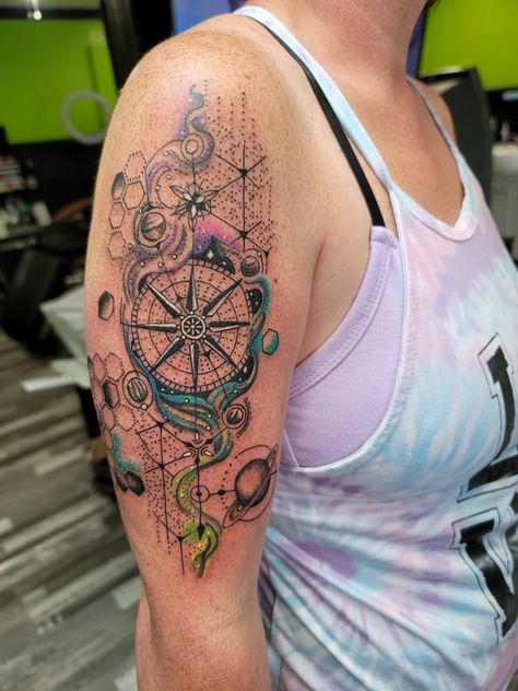 Watercolor Compass Tattoo, Compass Tattoos, Simple Arm Tattoos, Compass Tattoo Design, Wild Tattoo, Forearm Tattoo Design, Different Tattoos, Arm Tattoos For Women, Cover Up Tattoos