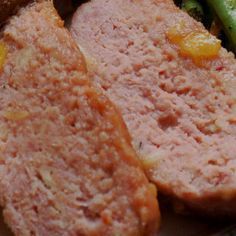 This is a traditional ham loaf with a wonderful sauce. - Pineapple Ham Loaf Pineapple Sauce For Ham, Ham Loaf Recipe, Sauce For Ham, Ham Dishes, Pineapple Ham, Pineapple Sauce, Leftover Ham Recipes, Ham Salad, Pork Ham