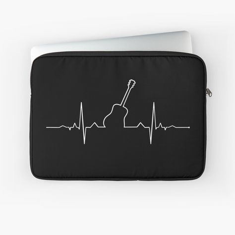 Guitar Heartbeat Tattoo, Heartbeat Tattoo, Music Tattoos, Macbook Air Pro, Laptop Cases, Laptop Case, Back To Black, Macbook Air, Laptop Sleeve