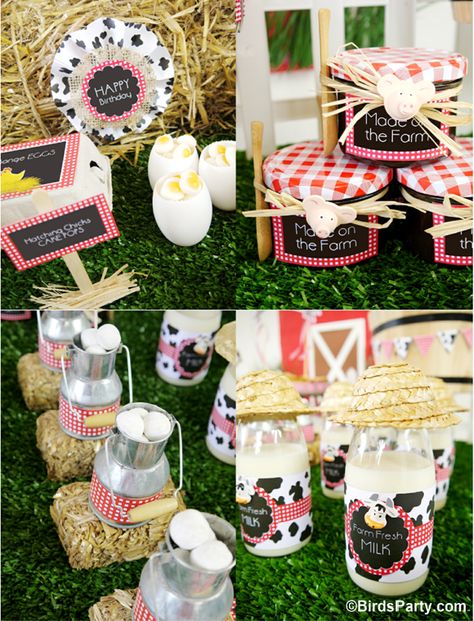 Farm and Barnyard Birthday Party Food and Drinks - BirdsParty.com Animals Birthday Party Ideas, Food Favors, Farm Animals Birthday, Animals Birthday Party, Barnyard Birthday Party, Farm Animal Party, Farm Animals Birthday Party, Farm Themed Birthday Party, Barn Animals