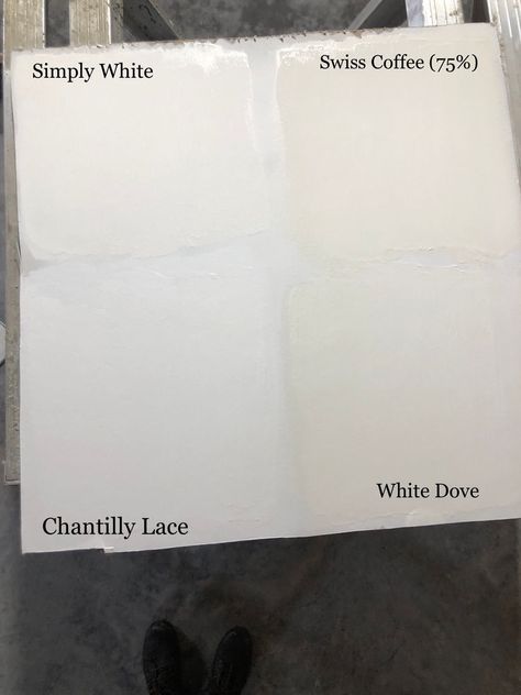 Picking the Perfect White Paint Swiss Coffee Chantilly Lace, Benjamin Moore Swiss Coffee Chantilly Lace, White Dove Chantilly Lace, White Dove Swiss Coffee, Benjamin Moore Paint Colors Swiss Coffee, Alabaster Versus Swiss Coffee, Chantilly Lace And Swiss Coffee, White Dove And Swiss Coffee, Swiss Coffee Vs Chantilly Lace