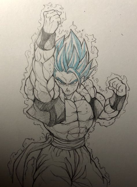 Gogeta Gogeta Ssj Blue, Goku Art, Dbz Drawings, Dragon Ball Z Iphone Wallpaper, Blue Drawings, Ball Drawing, Dragon Ball Painting, Dragon Ball Super Artwork, Dragon Ball Art Goku