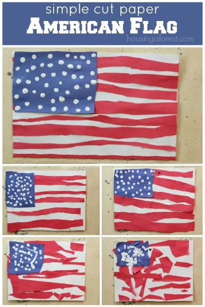 Simple American Flag Craft for Kids | Housing a Forest Patriot Day Crafts For Toddlers, F Is For Flag Preschool, American Flag Craft, Patriotic Crafts For Kids, American Flag Crafts, Fourth Of July Crafts For Kids, Flag Crafts, 4th July Crafts, Patriotic Art