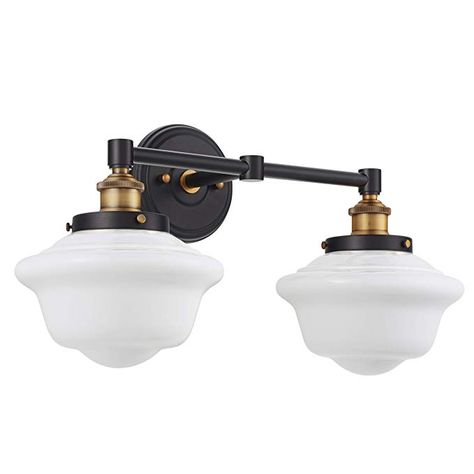 Lavagna 2 Light Bathroom Vanity Chrome with Milk Glass Linea di Liara LL-WL272-MILK-PC - - Amazon.com Black Bathroom Light Fixtures, Black Bathroom Light, Modern Vanity Lighting, Matte Black Bathroom, Light Fixtures Bathroom Vanity, Vanity Light Fixtures, Led Bathroom, Bathroom Light, Led Vanity