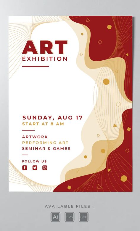 Art Exhibition Poster Template AI, EPS Art Exhibition Ideas Poster, Art Show Poster Ideas, Tract Design Idea, Pottery Exhibition Poster, Exhibition Card Design, Poster For Exhibition, Art Contest Poster, Art Fair Poster Design, Art Exhibition Flyer Design