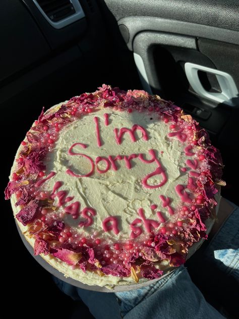 Im Sorry Cake Aesthetic, Sorry Cake For Boyfriend, Sorry Cake Ideas, Apology Cake, Sorry Cake, Creative Snapchats, Cake Funny, Cake For Boyfriend, Funny Aesthetic