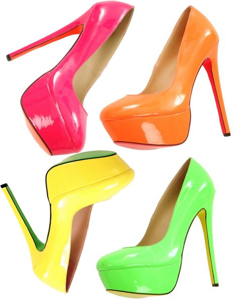 NEON BRIGHT SPRING SUMMER 2012 FUN COLORS AND SHOES! Neon Pumps, Neon Heels, Neon Fashion, Hot Heels, Killer Heels, Zuhair Murad, Shoe Closet, Crazy Shoes, Marchesa