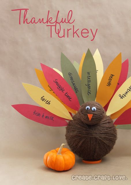 How to make a ball of yarn turkey for Thanksgiving – Recycled Crafts Thankful Turkey, Thanksgiving, Yarn