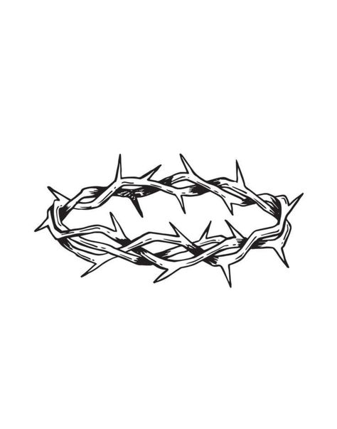 Traditional Tattoo Crown, Jesus Crown Tattoo, Jesus Crown Of Thorns Tattoo, Jesus Thorn Crown, Thorn Crown Tattoo, St Christopher Tattoo, Christian Tattoos Men, Crown Of Thorns Tattoo, Cool Cross Tattoos