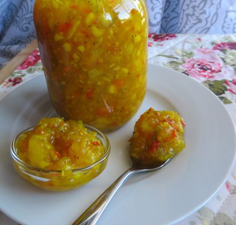 Million Dollar Relish, Southern Chow Chow Recipe, Cucumber Relish Recipes, Chow Chow Recipe, Pickling Salt, Mustard Pickles, The English Kitchen, Relish Recipes, Spiced Pear