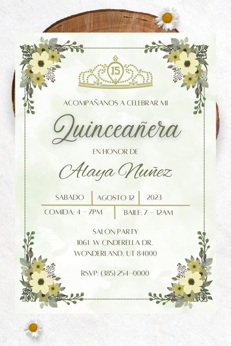 My 15th Birthday Party, Editable Digital Invite, Instant Download, Electronic Quince Invitations Digital, Online Quinceanera Invitations, Quince Invite Ideas, 15th Birthday Invitations, Quinceanera Invitations Ideas, Invitation Writing, Online Invitation Card, Quince Themes, Quince Invitations