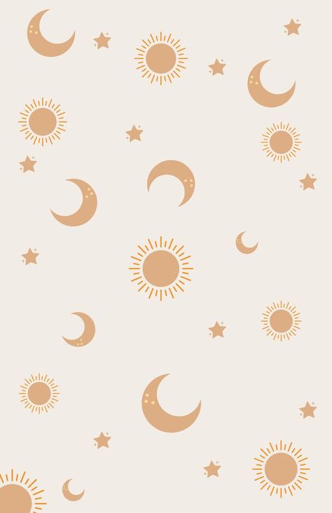 Boho Sun And Moon Wallpaper, The Moon And Sun Wallpaper, Preppy Moon Wallpaper, Boho Cute Wallpaper, Sun And Moon Homescreen, Boho Homescreen Wallpaper, Aesthetic Phone Wallpaper Boho, Boho Simple Wallpaper, Boho Moon Wallpaper