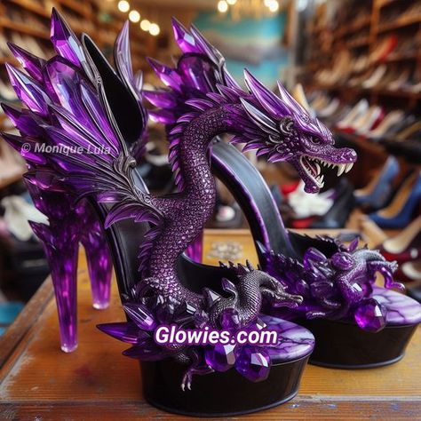 Dragon Heels, Amethyst Dragon, Monique Lula, Magic Shoes, Princess Shoes, Suit Shoes, Cute Room Decor, Dream House Decor, Dress Ideas