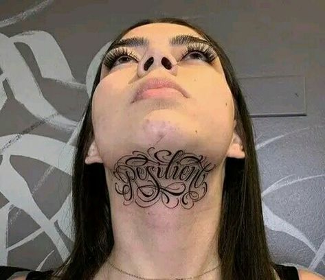 Fine line neck tattoo ideas for women Sparkle Face Tattoo, Line Neck Tattoo, Gangsta Tattoos For Women, Fine Line Neck Tattoo, Pretty Face Tattoos, Name Tattoos On Neck, Ambition Tattoo, Neck Tattoo Ideas, Tato Flash