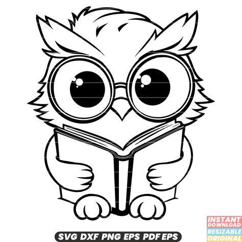 Cartoon Owl Drawing, Owl Preschool, Diy Shrink Plastic Jewelry, Owl Svg, Owl Clipart, Owl Png, Stitch Coloring Pages, Owl Logo, Owls Drawing